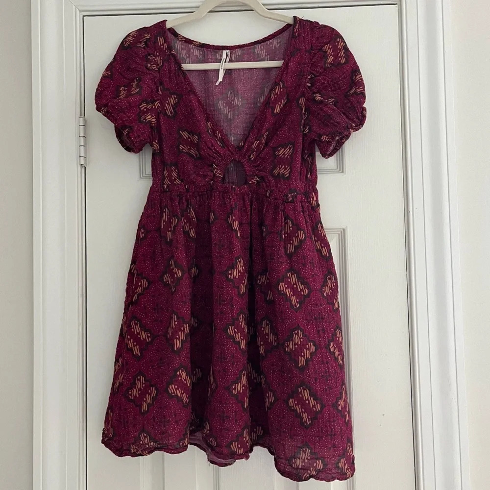 Anthropologie Cinch Waist Girly Boho Dress with Pockets